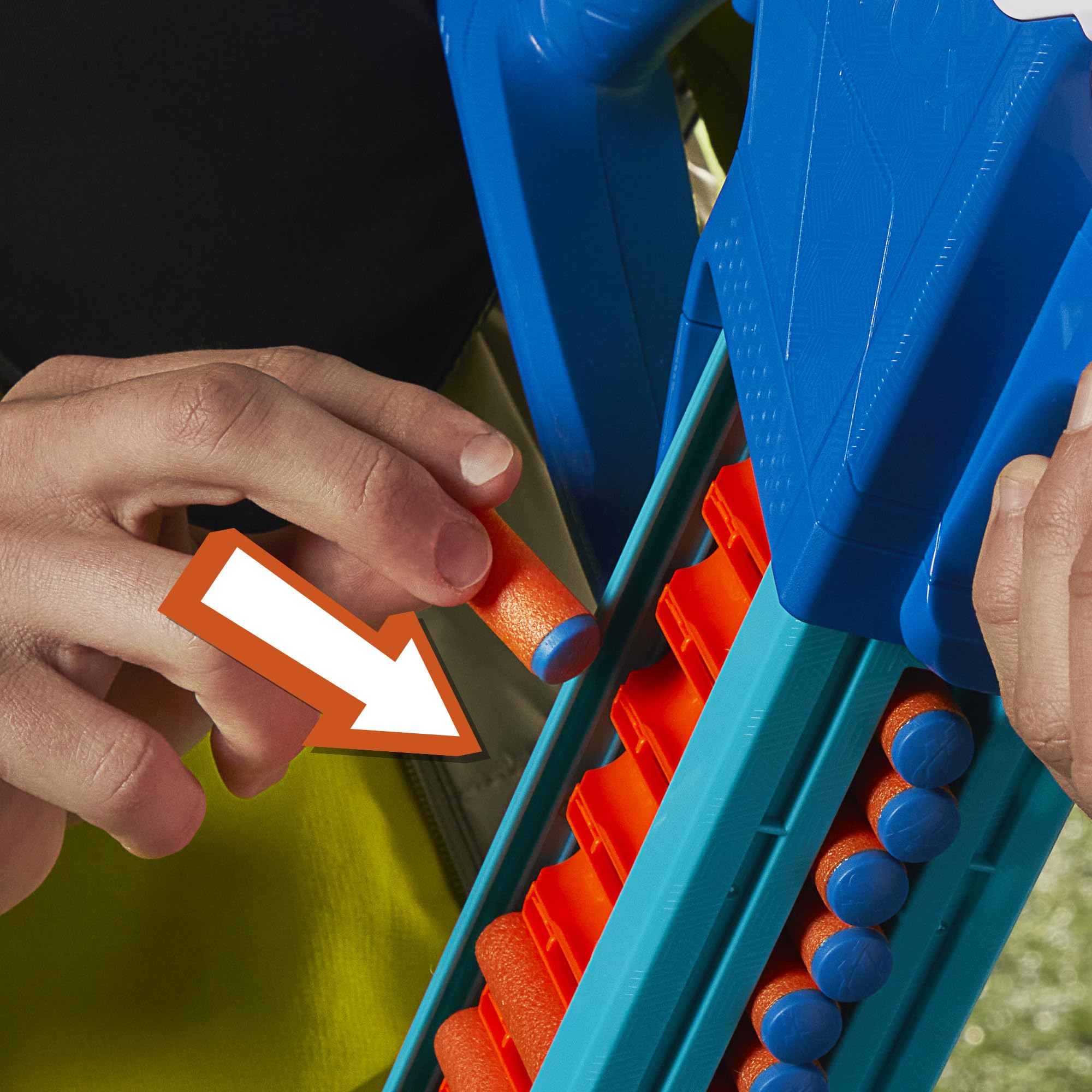 Nerf N Series Infinite Blaster 40-dart belt ready for action