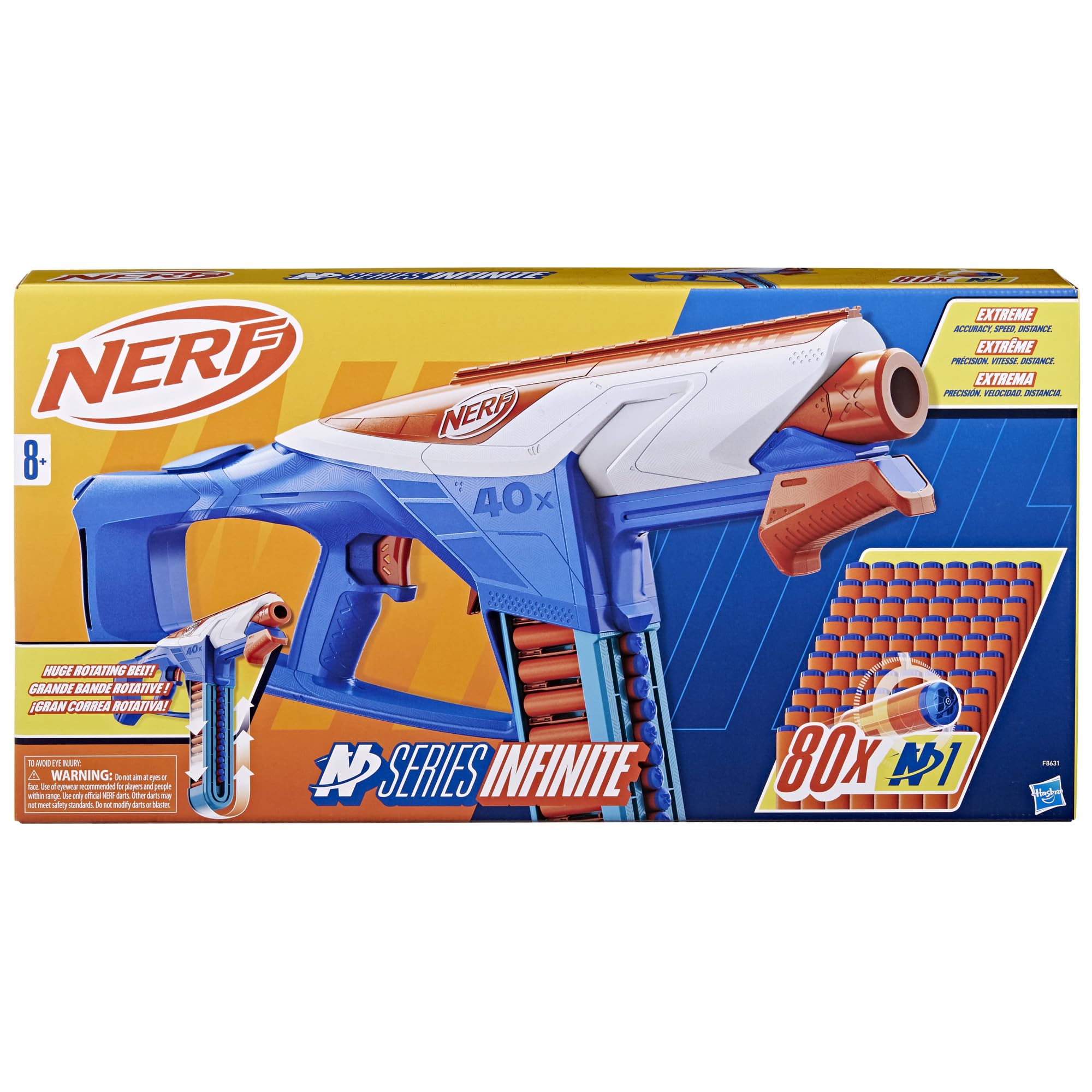Nerf N Series Infinite Blaster belt-loading feature highlighted for seamless reloads