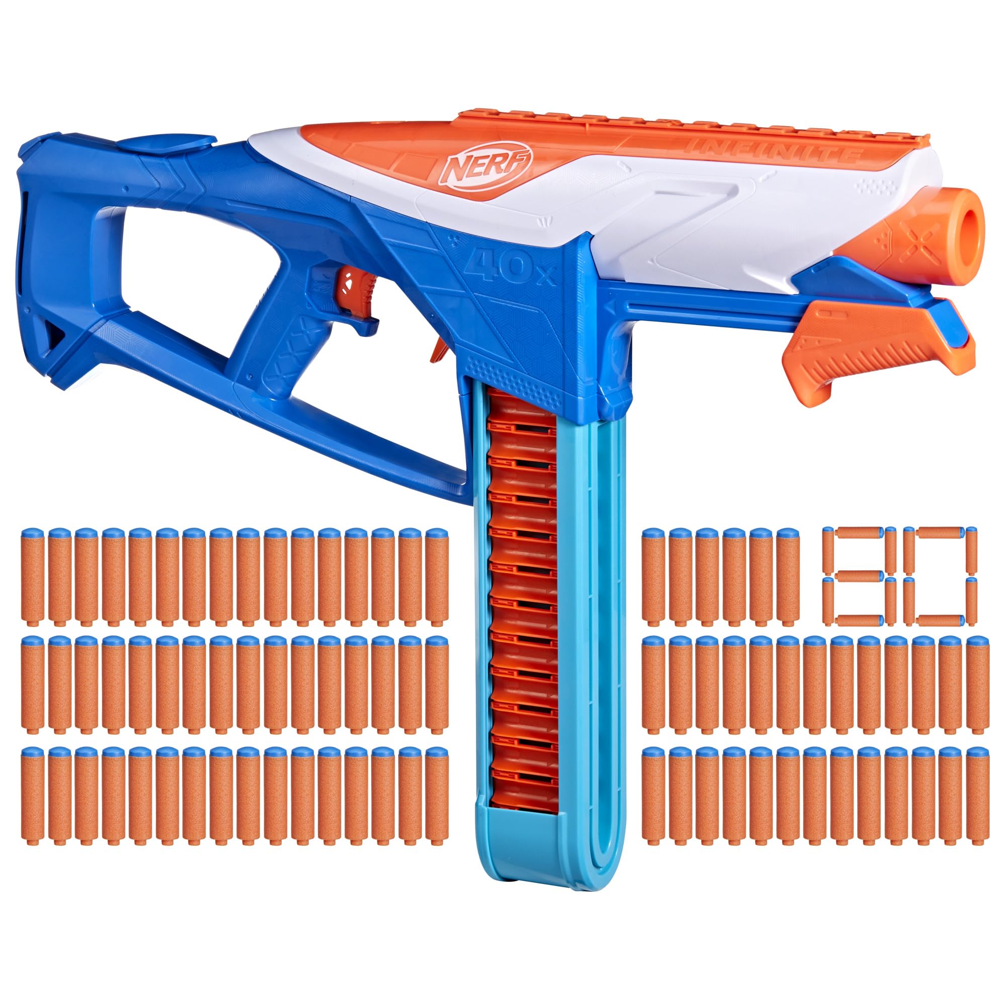 Nerf N Series Infinite Blaster front view showing compact design for quick battles