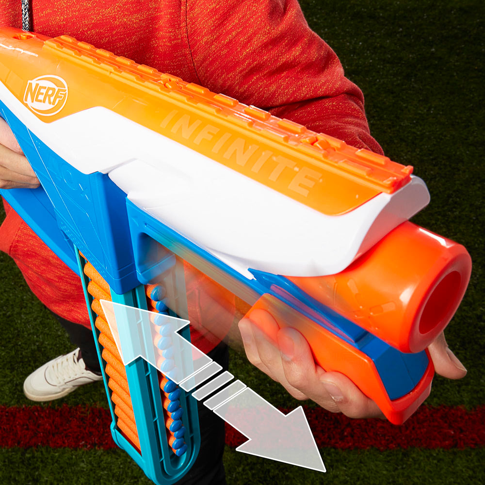 Nerf N Series Infinite Blaster with removable belt in outdoor setup