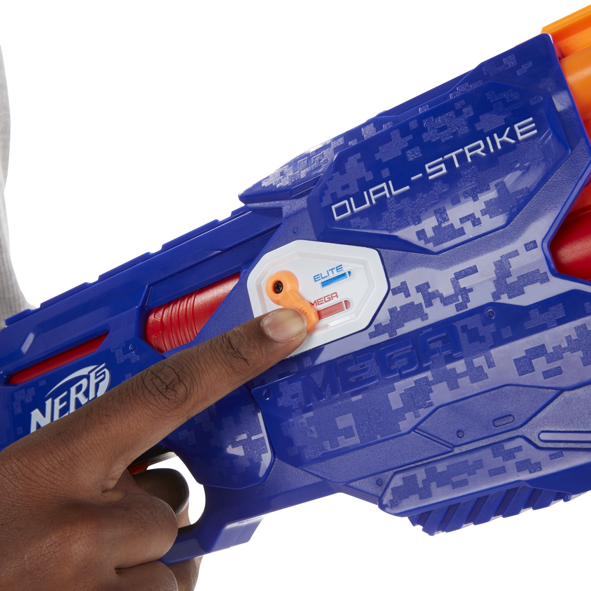 Nerf N-Strike Elite Dual-Strike blaster packaging view.