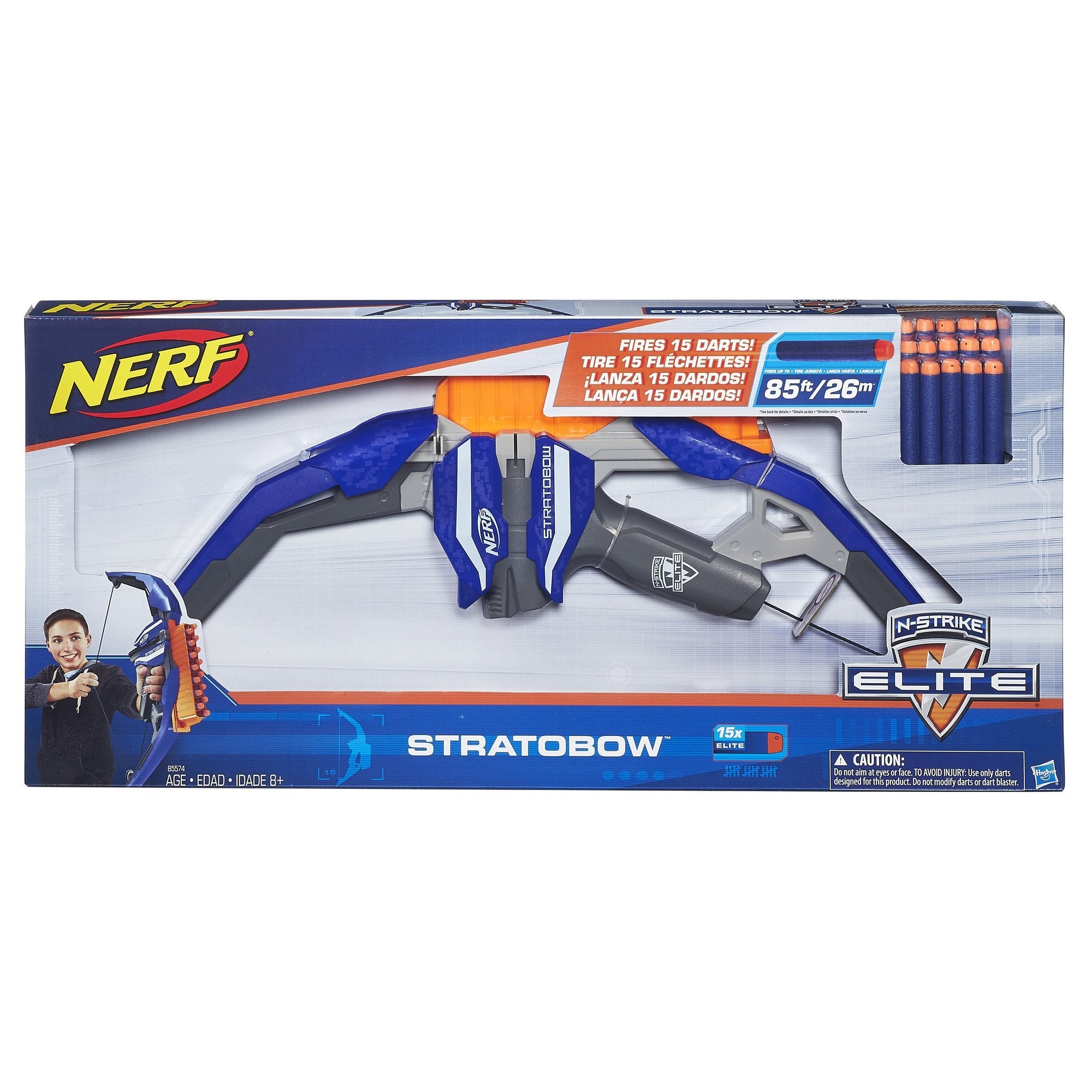 NERF N-Strike StratoBow with darts loaded, ideal for action-packed backyard battles.