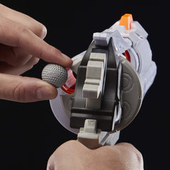 Nerf Overwatch McCree blaster featuring trigger lock for safe handling.