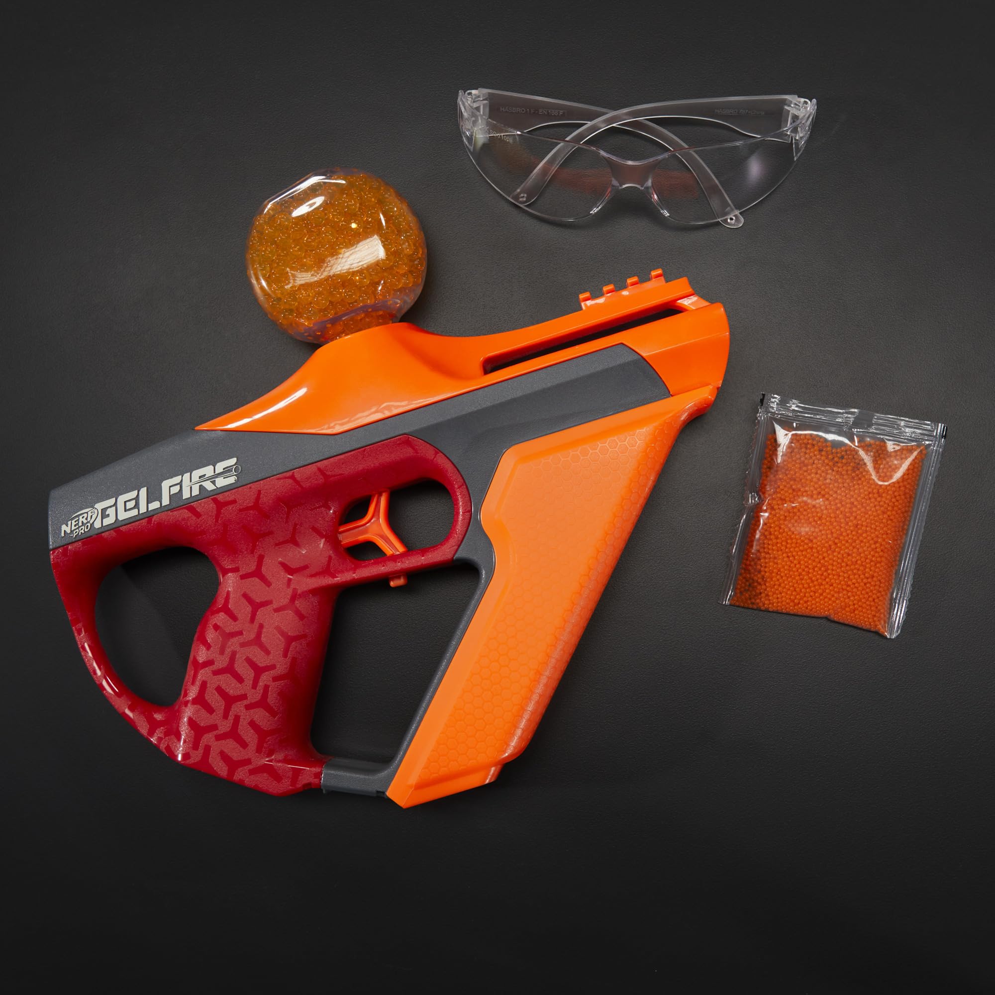 Nerf Pro Gelfire external 400-round hopper attached for extended skirmishes