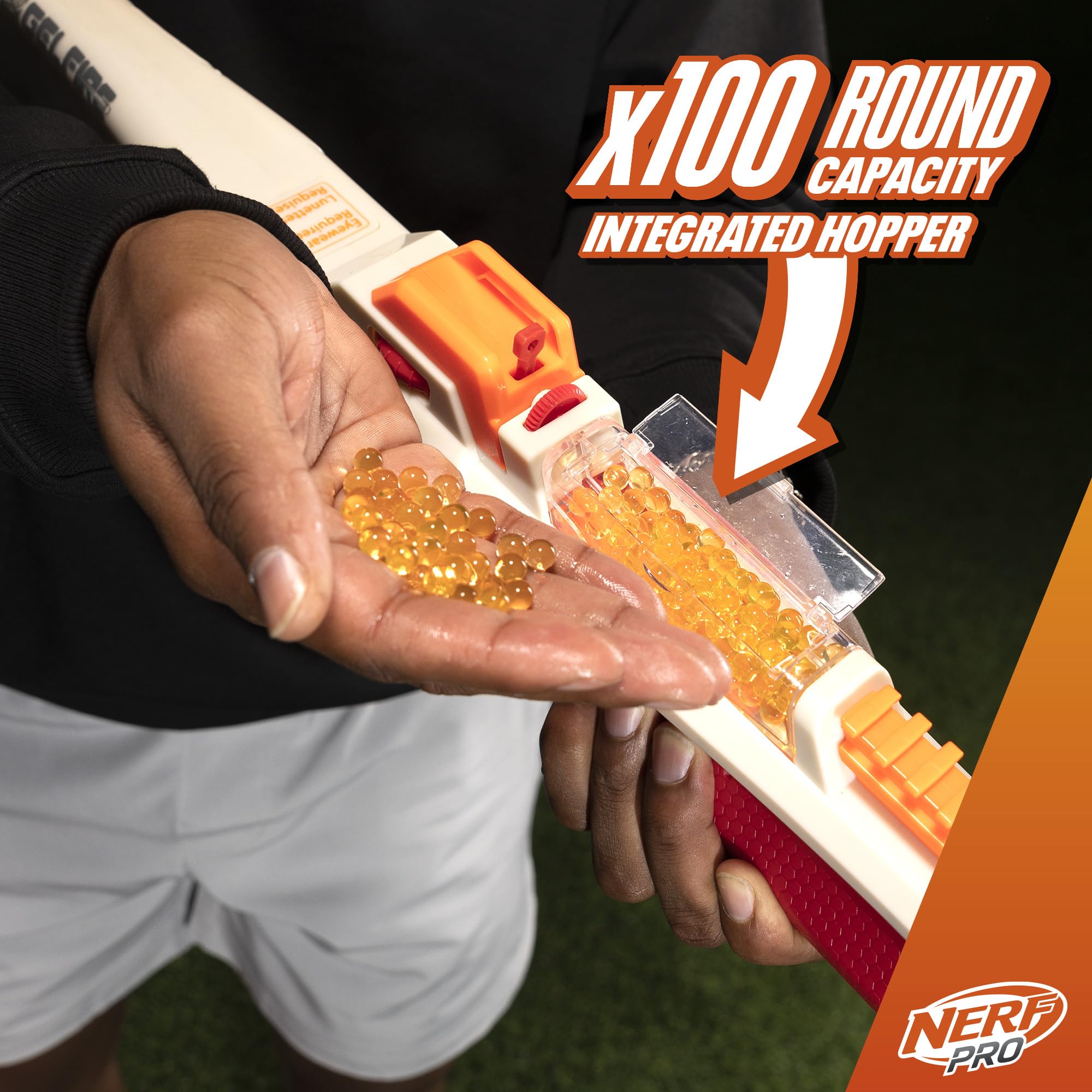Nerf Pro Gelfire rounds being hydrated with water for firing.