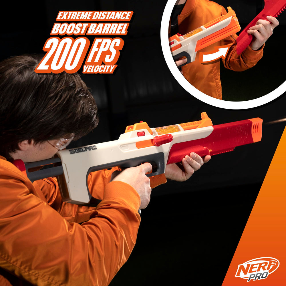Nerf Pro Gelfire 100-round hopper ready for rapid-fire action.