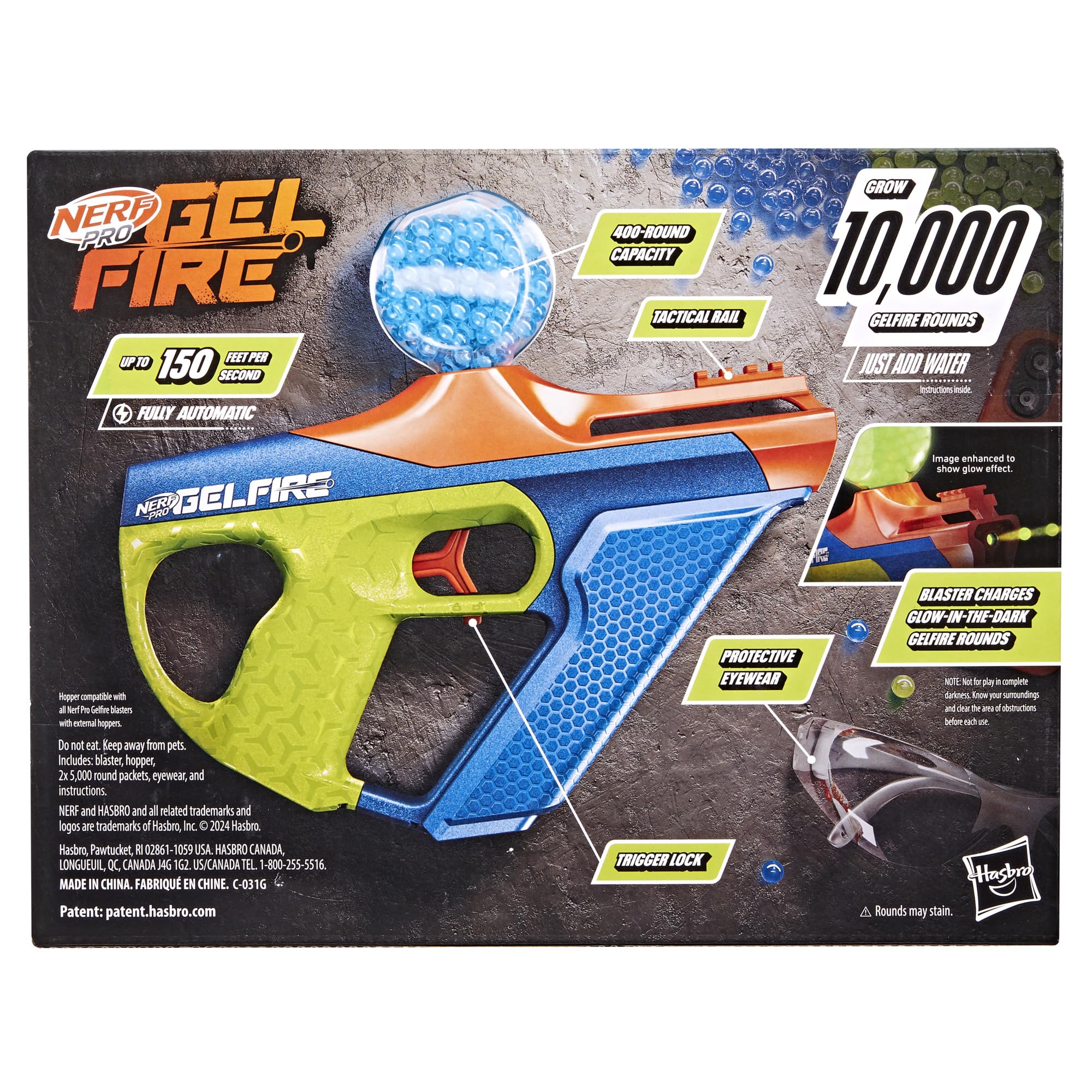Nerf Pro Gelfire glow rounds awaiting hydration for glow-in-the-dark play