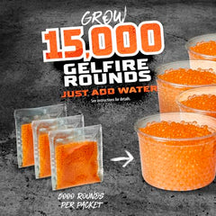 Nerf Pro Gelfire outdoor battle field setup with ready-to-reload rounds.