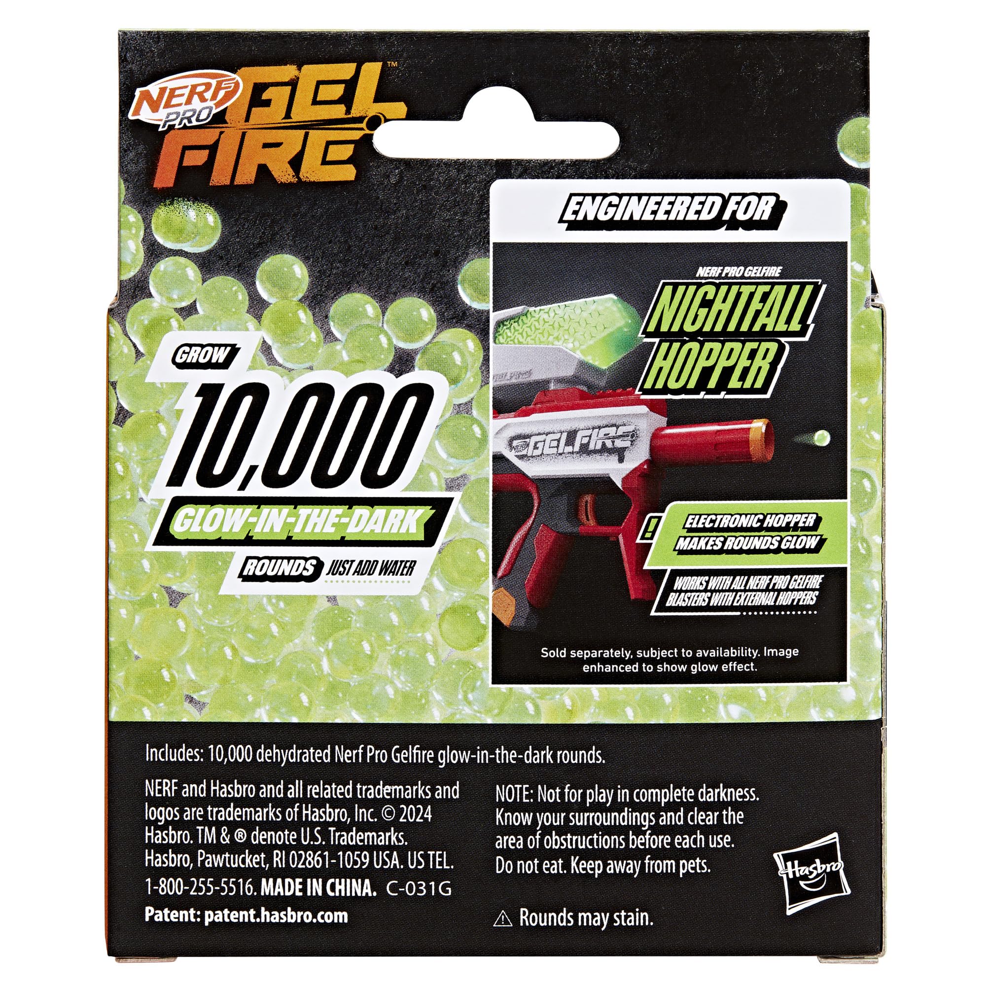 Nerf Pro Gelfire rounds burst on impact, reducing cleanup after play.