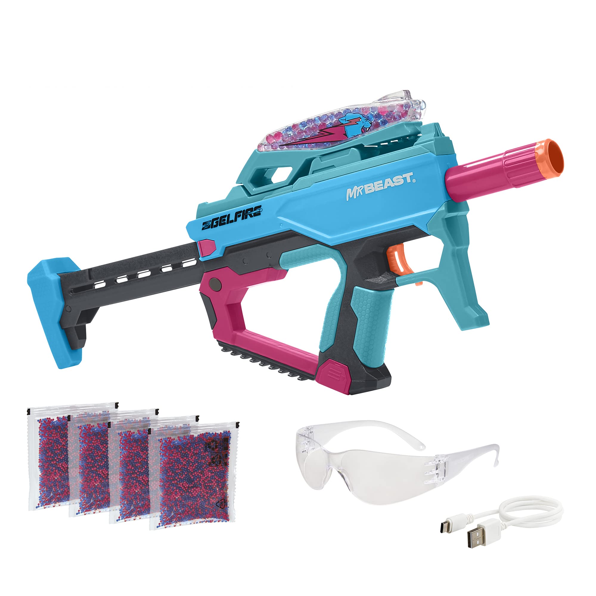 NERF Pro Gelfire X MrBeast blaster in action for epic battles