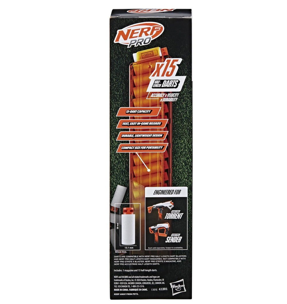 Nerf Pro Half-Length darts in flight showing distance and precision.