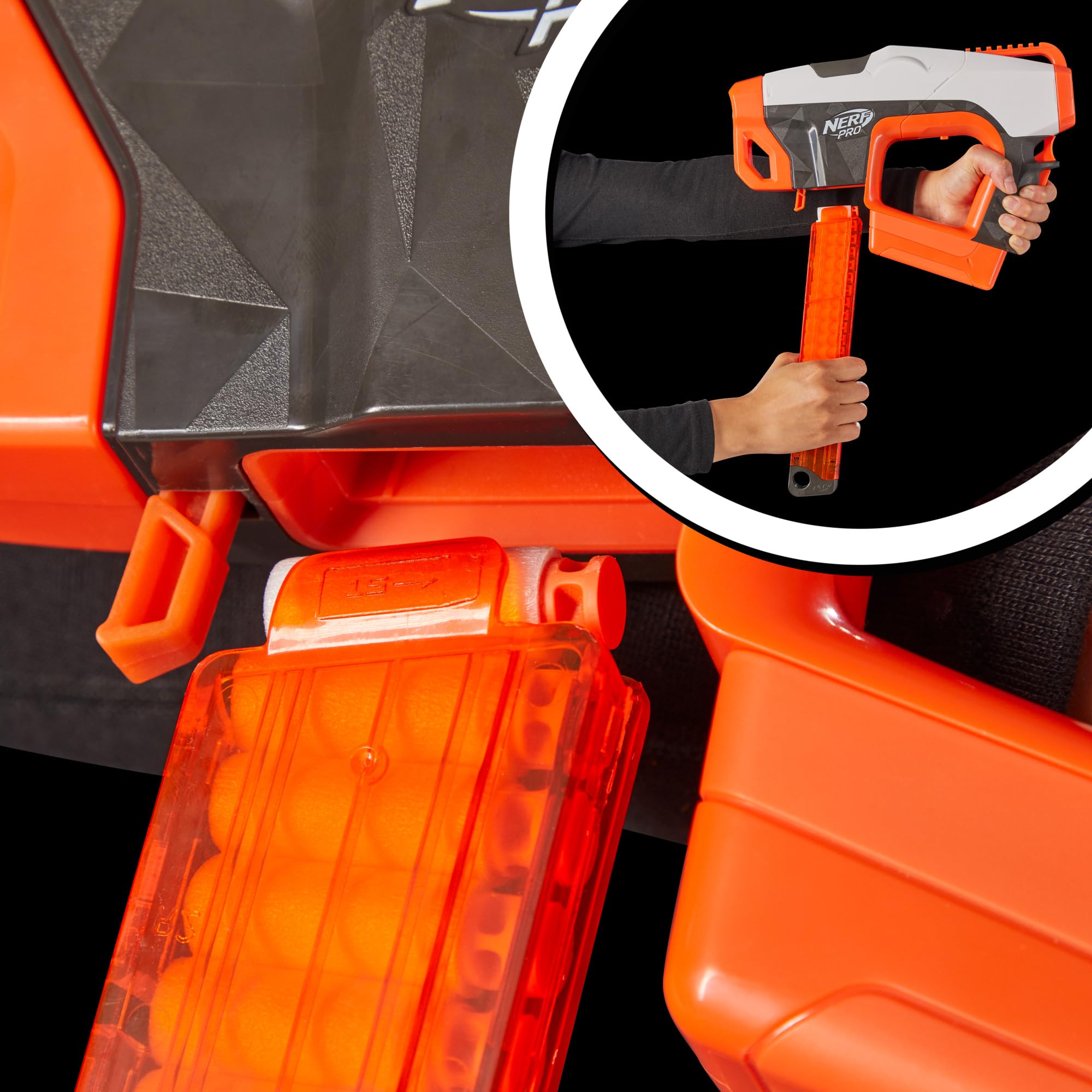 Nerf Pro Sender velocity up to 150fps for rapid play.