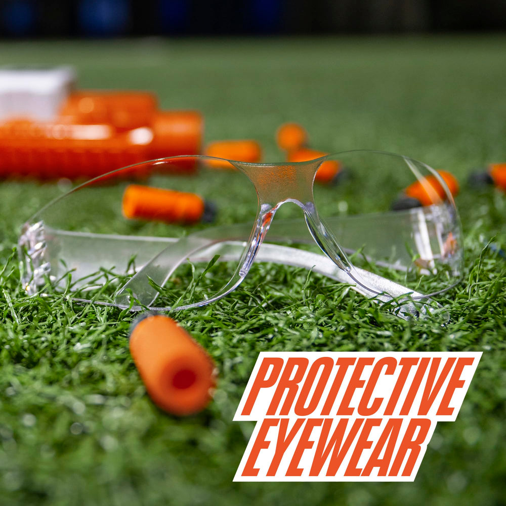 Nerf Pro Stryfe X semi-auto firing delivers rapid shots in skirmishes.