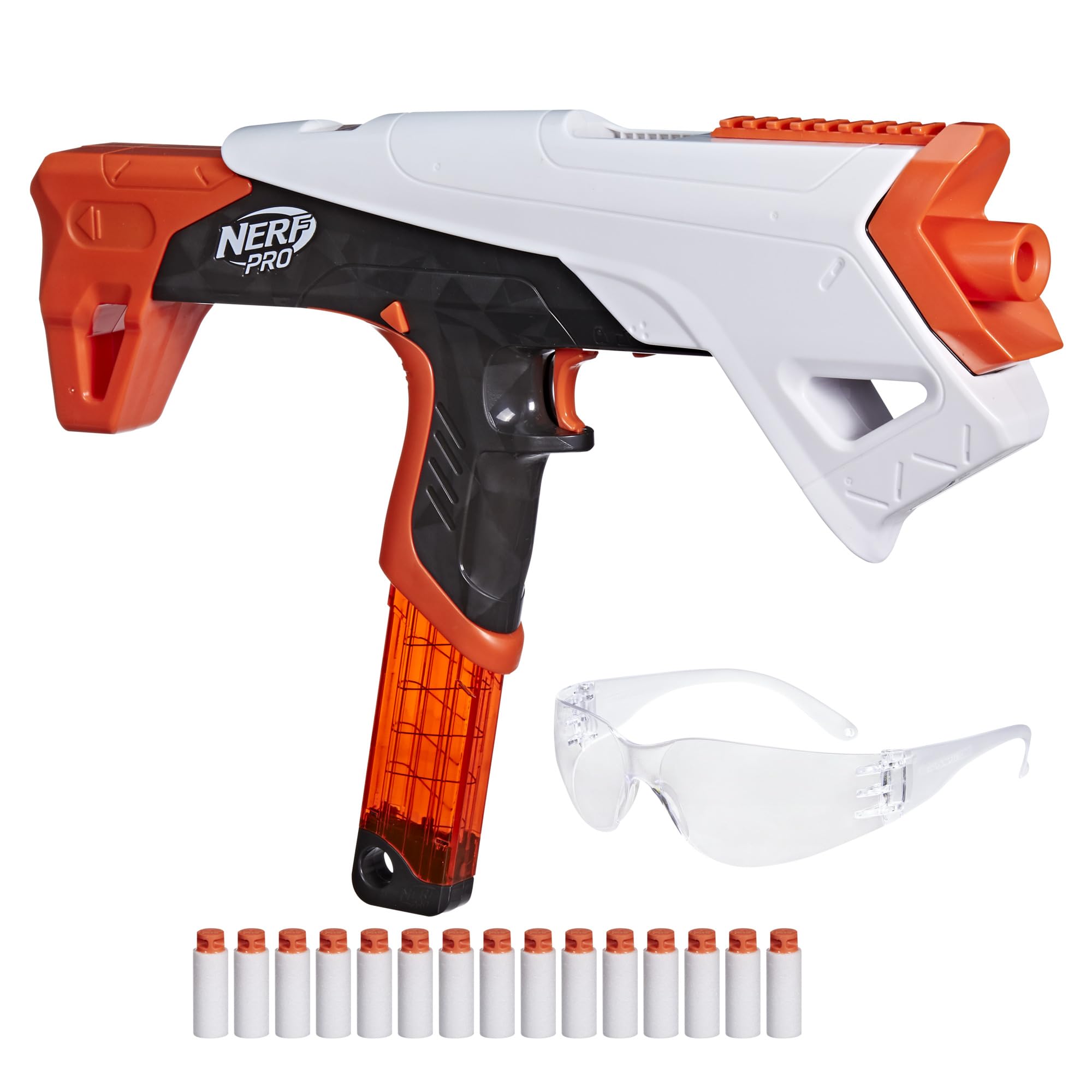 Nerf Pro Torrent front view demonstrates compact size for agile field play.