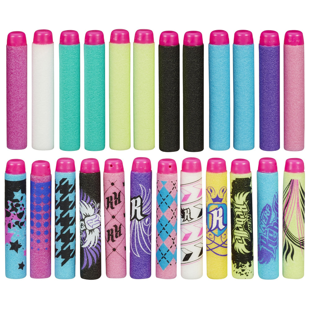 Nerf Rebelle Secrets and Spies 24-dart refill pack ready for quick reloads
