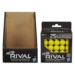 Nerf Rival 25-Round Refill Pack contents, shows 25 high-impact rounds.