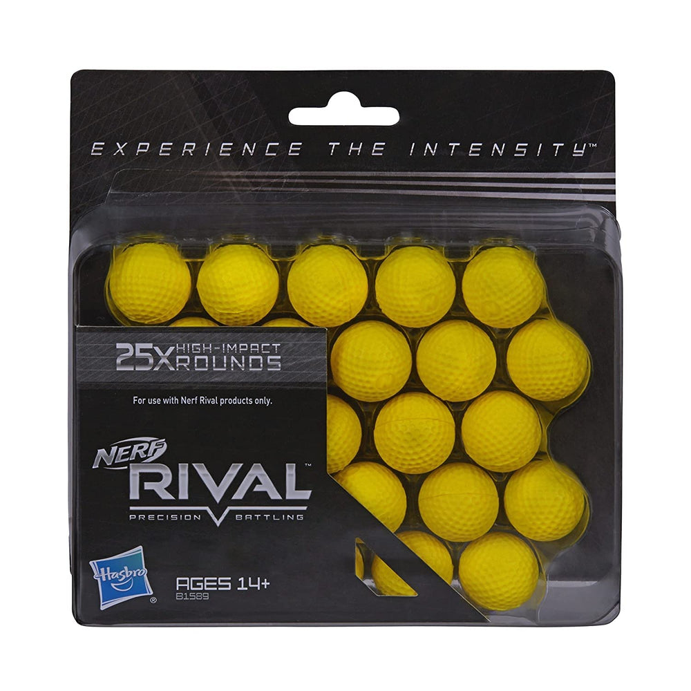 Nerf Rival 25-Round Refill Pack in-blaster scenario, ready for rapid engagement.