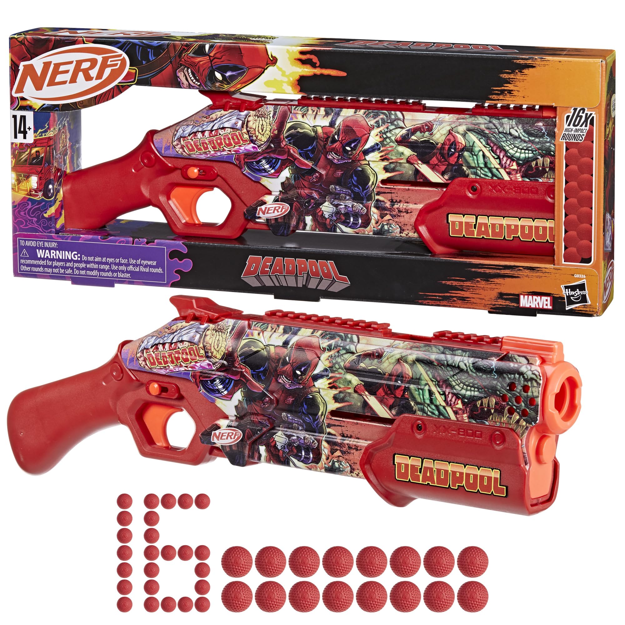Nerf Rival Accu-Rounds 16-pack ready for Nerf battles with blaster