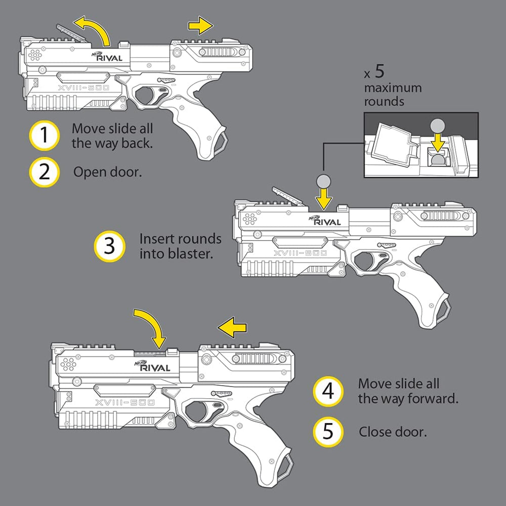 NERF Rival Kronos XVIII-500 trigger lock prevents accidental firing during battles