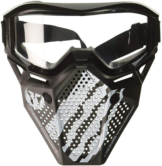 Nerf Rival Phantom Corps face mask white, front view, comfortable fit for ongoing battles.
