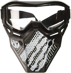Nerf Rival Phantom Corps face mask white, front view, comfortable fit for ongoing battles.