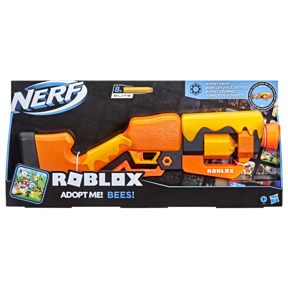 Nerf Roblox Adopt Me Bees blaster lever-action priming in action