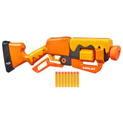 Nerf Roblox Adopt Me Bees blaster with rotating drum showing 8-dart capacity for rapid bursts