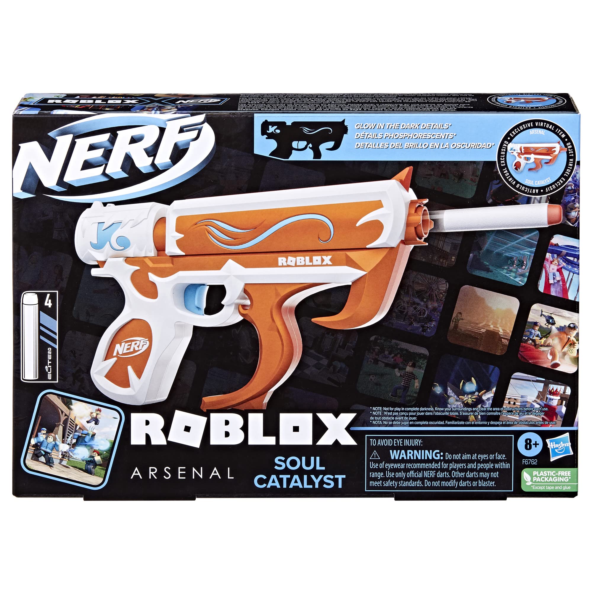 Nerf Roblox Arsenal Soul Catalyst blaster with exclusive code unlocks Roblox item