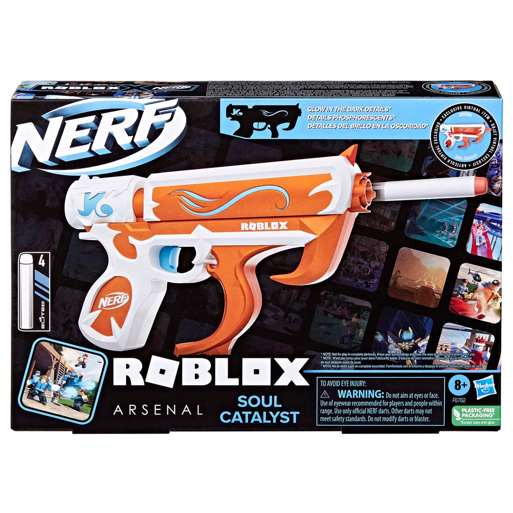 Nerf Roblox Arsenal Soul Catalyst blaster with exclusive code unlocks Roblox item