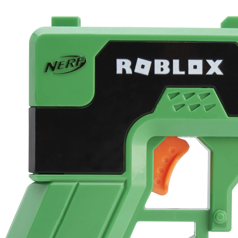 Nerf Roblox Boxy Buster blaster side view highlighting pull-down priming