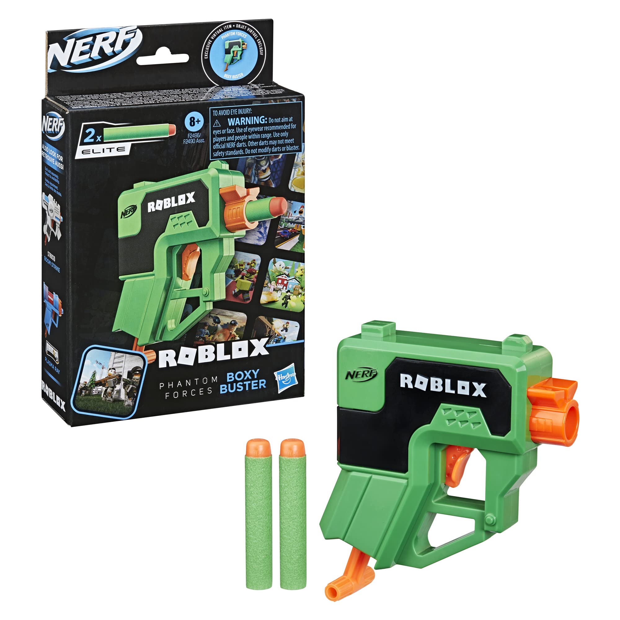 Nerf Roblox Boxy Buster priming action close-up for fast loading