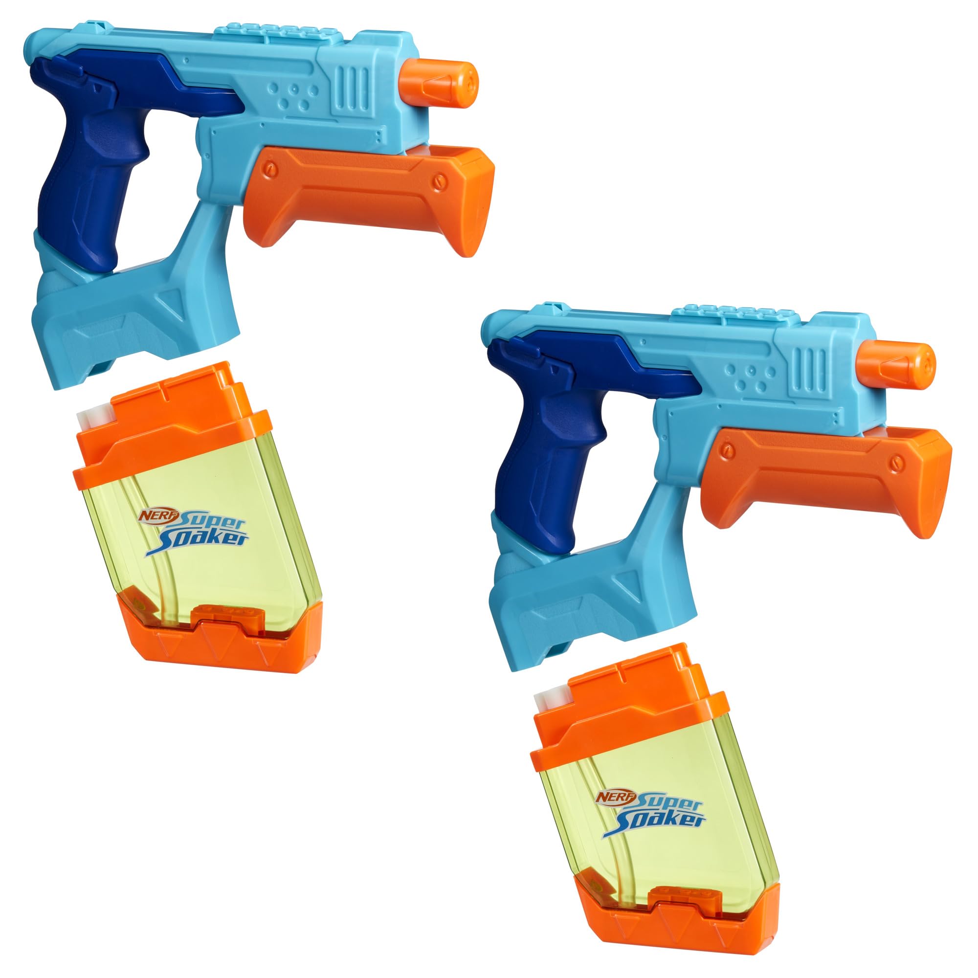 Nerf Super Soaker Dunk-Fill 2-Pack tanks ready for instant fill and splashy play.