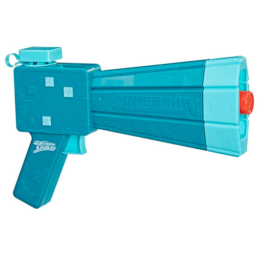 Nerf Super Soaker Minecraft Glow Squid Water Blaster outdoors for epic backyard battles