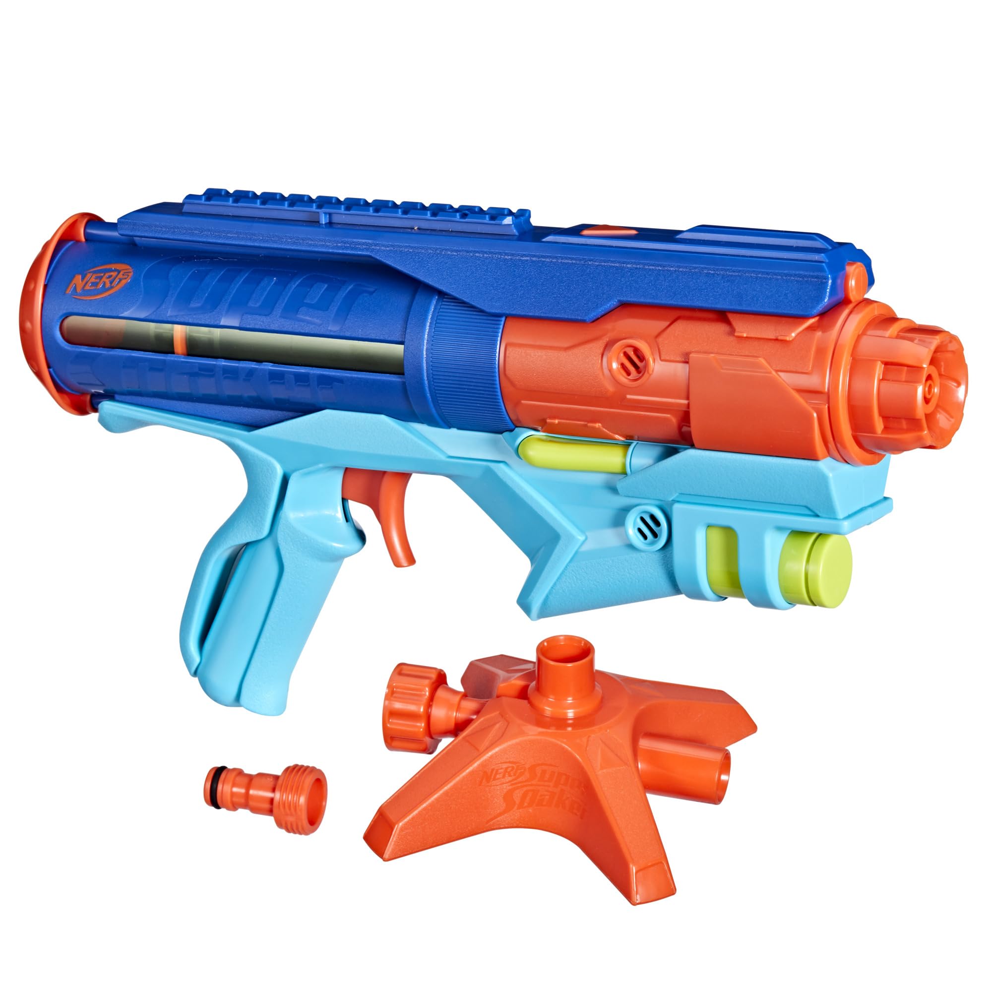 Nerf Power Drench blaster ready for action in a backyard battle