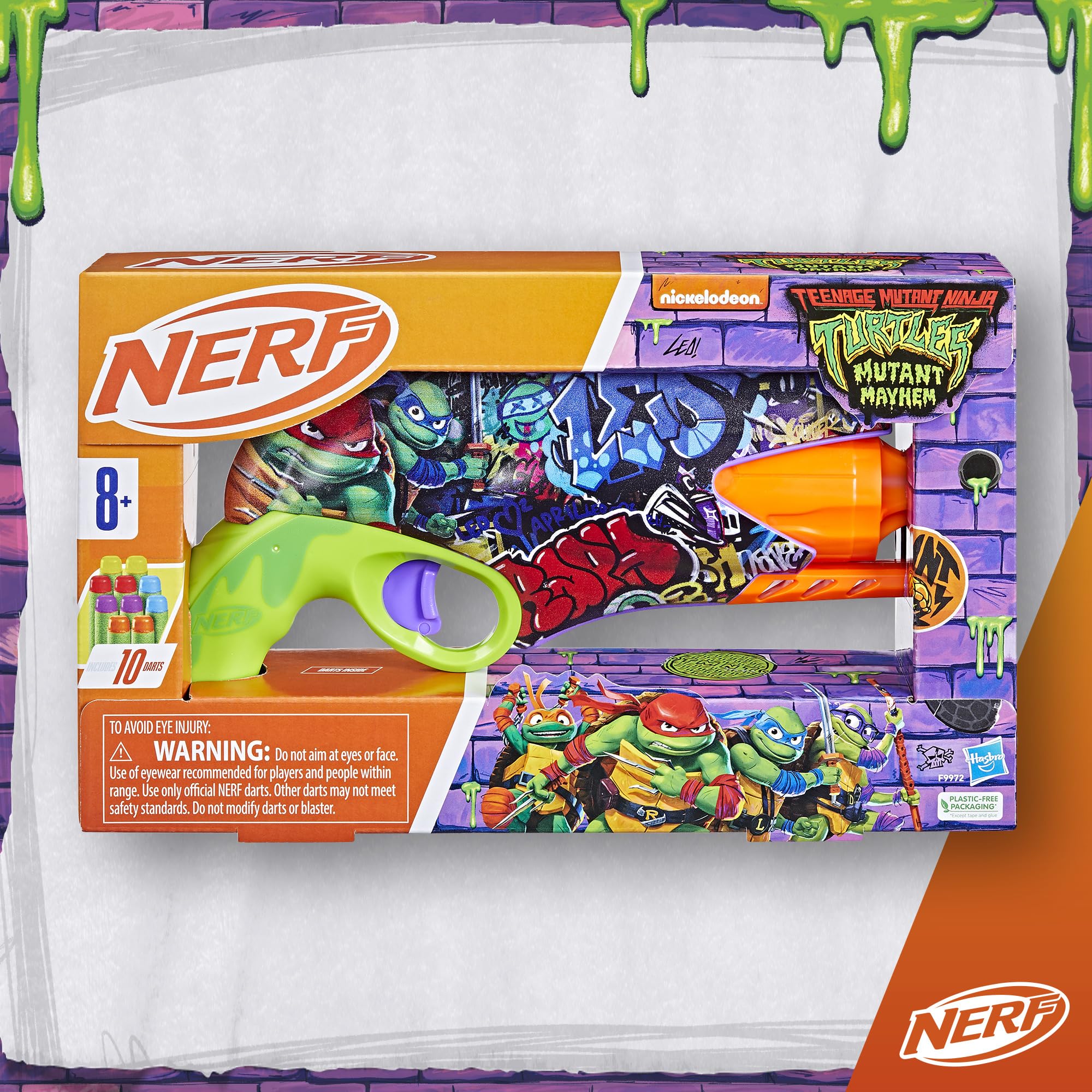 Nerf TMNT blaster includes ten Nerf Elite darts for play