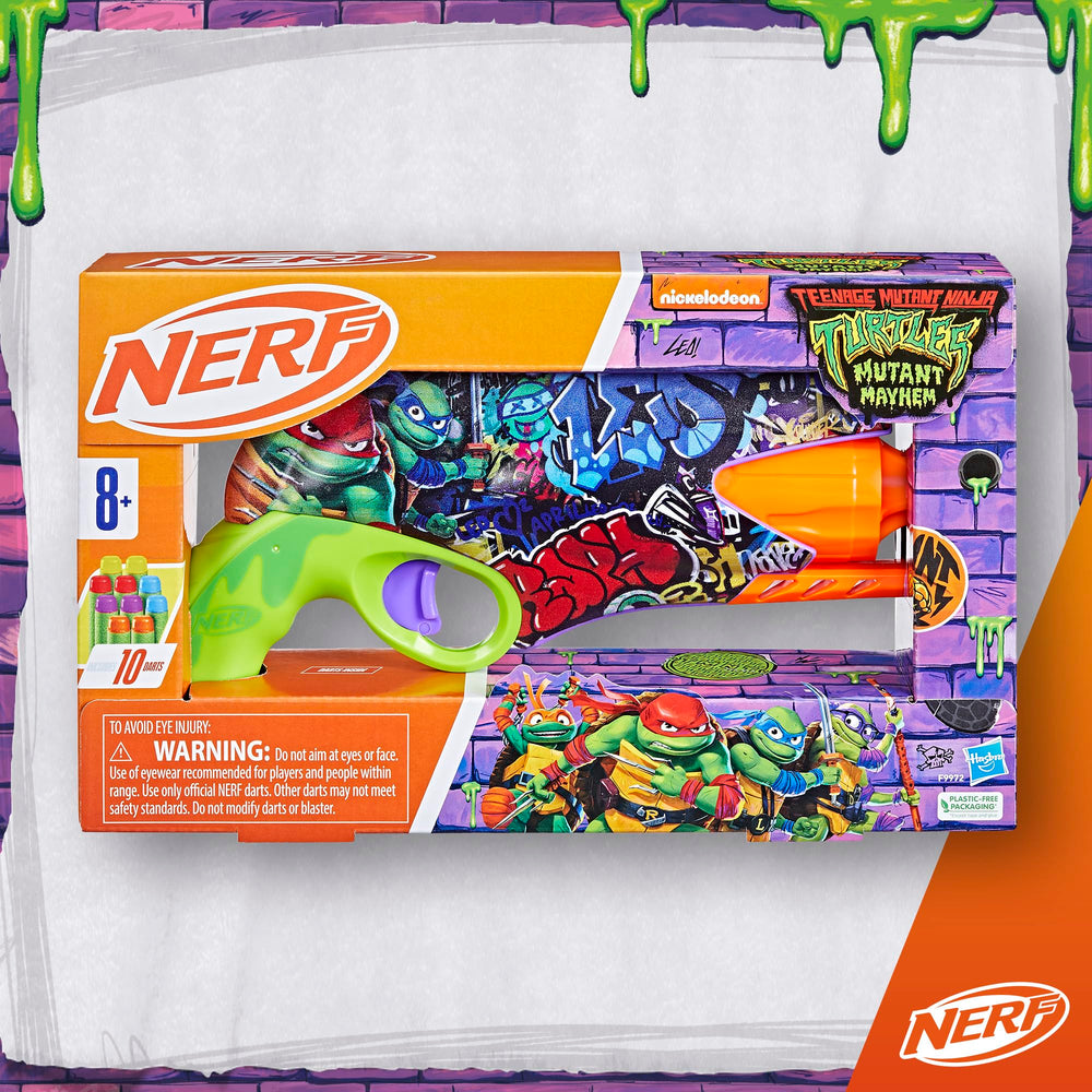 Nerf TMNT blaster includes ten Nerf Elite darts for play