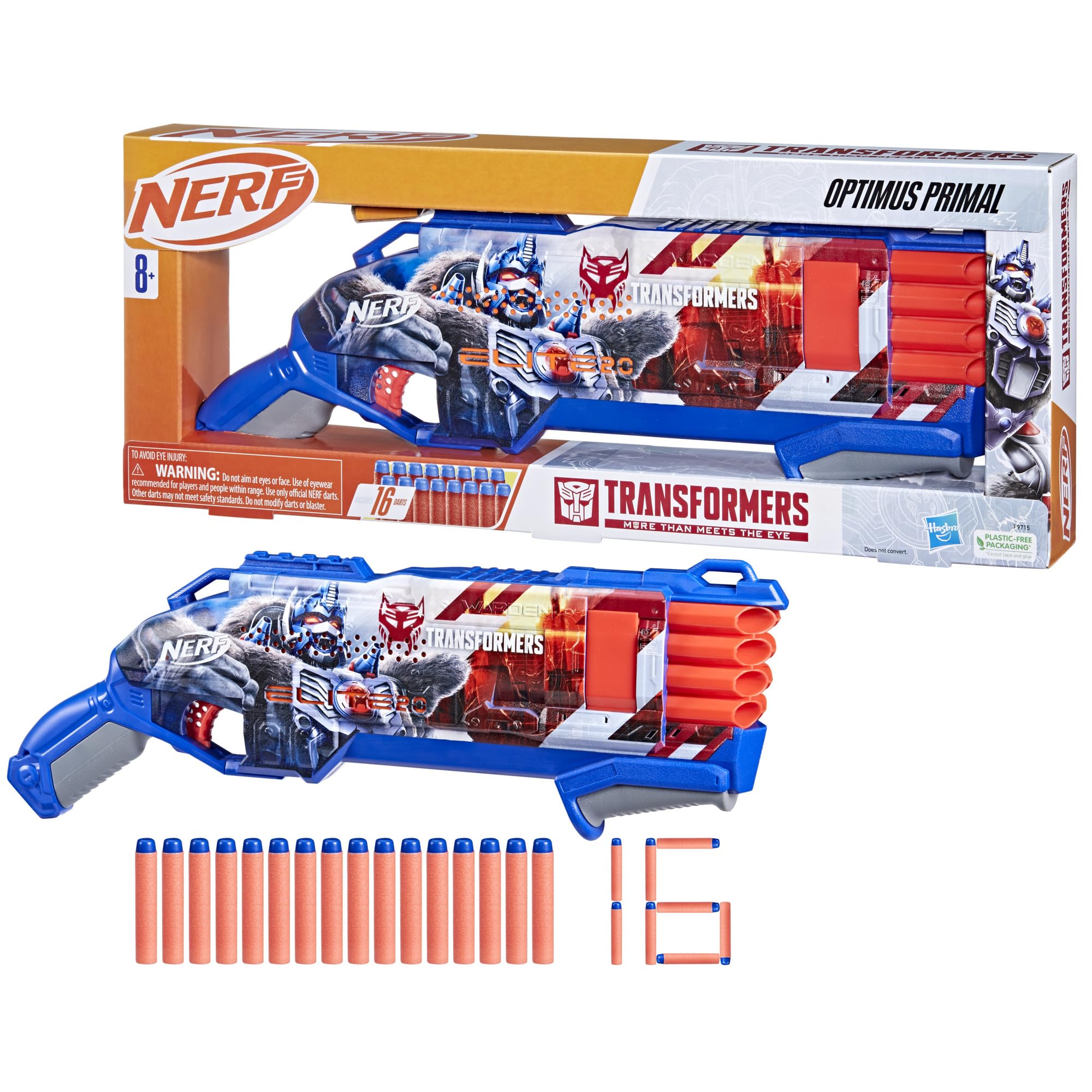 Nerf Transformers Optimus Primal blaster in use during play