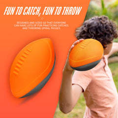 NERF Turbo Jr. foam football demonstrates indoor and outdoor versatility for family games.