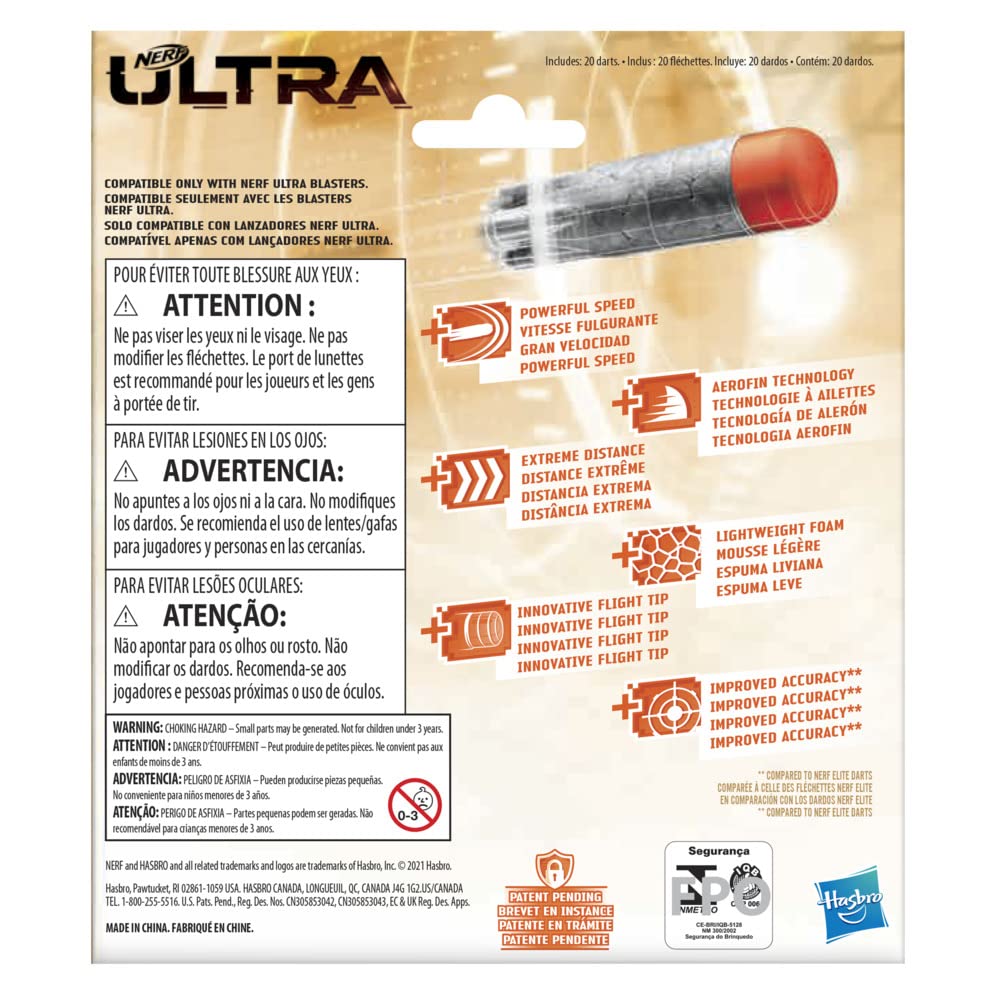 Packaging of Nerf Ultra 20-dart refill ready for stock-up.