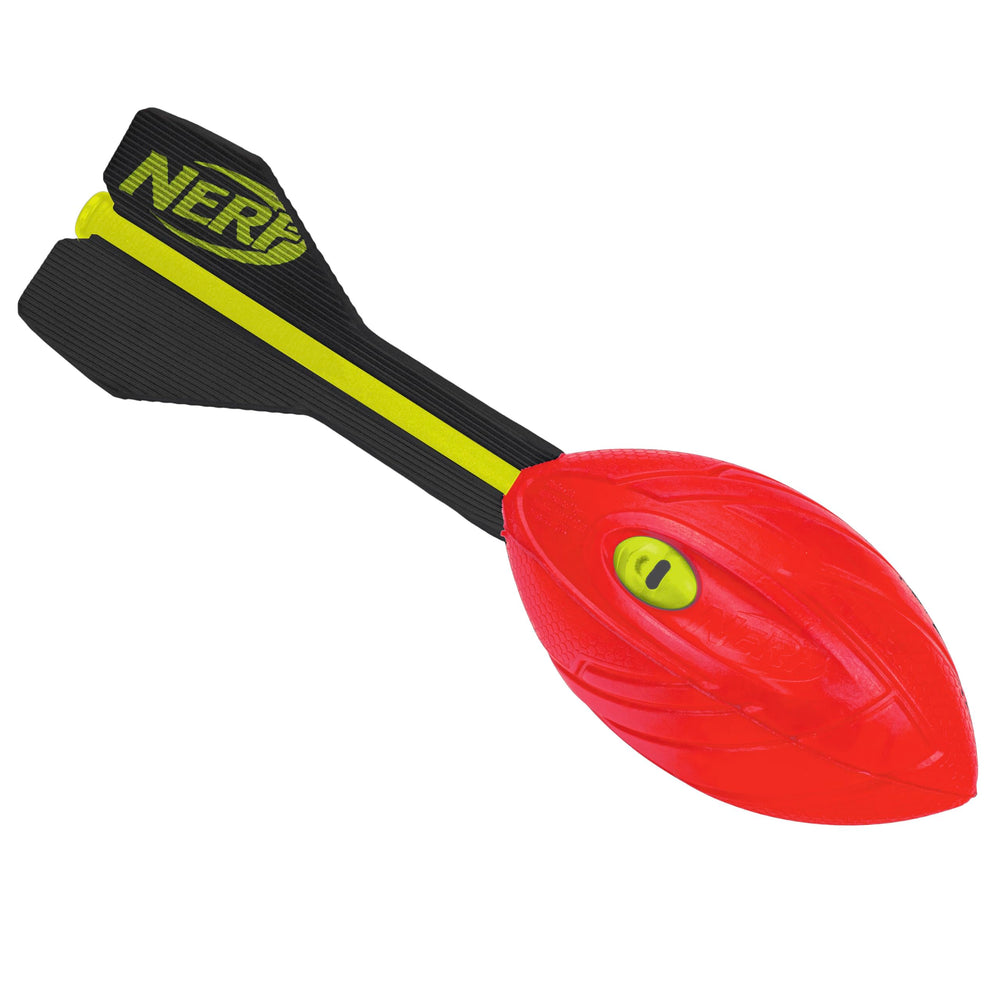 NERF Vortex Aero Howler ball in flight showing long-distance potential and whistle