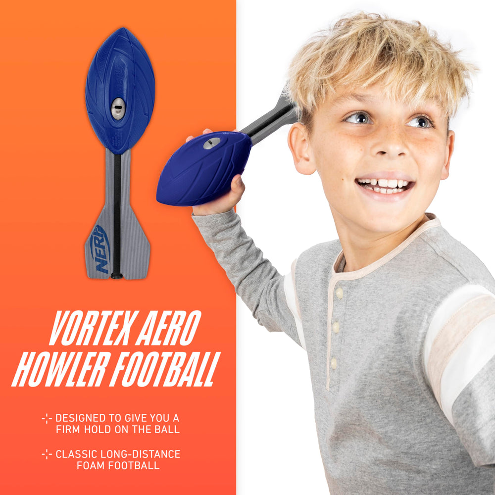 Nerf Vortex Aero Howler foam football side grip for confident throws
