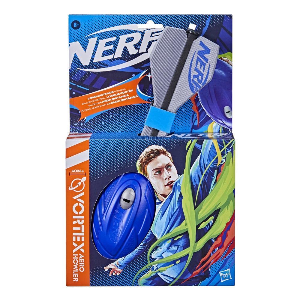 Nerf Vortex Aero Howler long-range flight across a sunny field