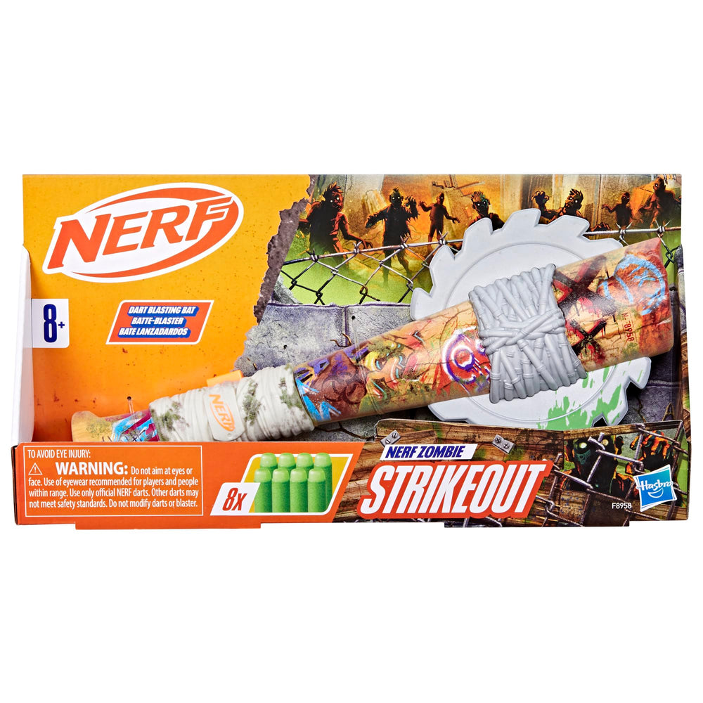 Nerf Zombie Strikeout includes 8 Nerf Elite darts for quick reloads.