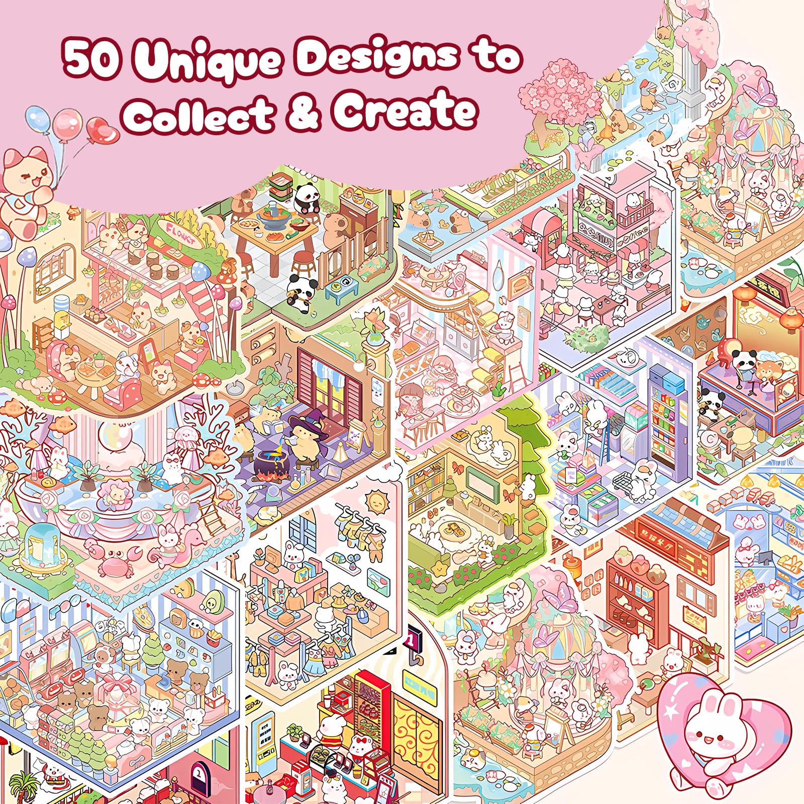 Nerscina DIY 3D sticker scene bedroom collection inspires cozy scene building