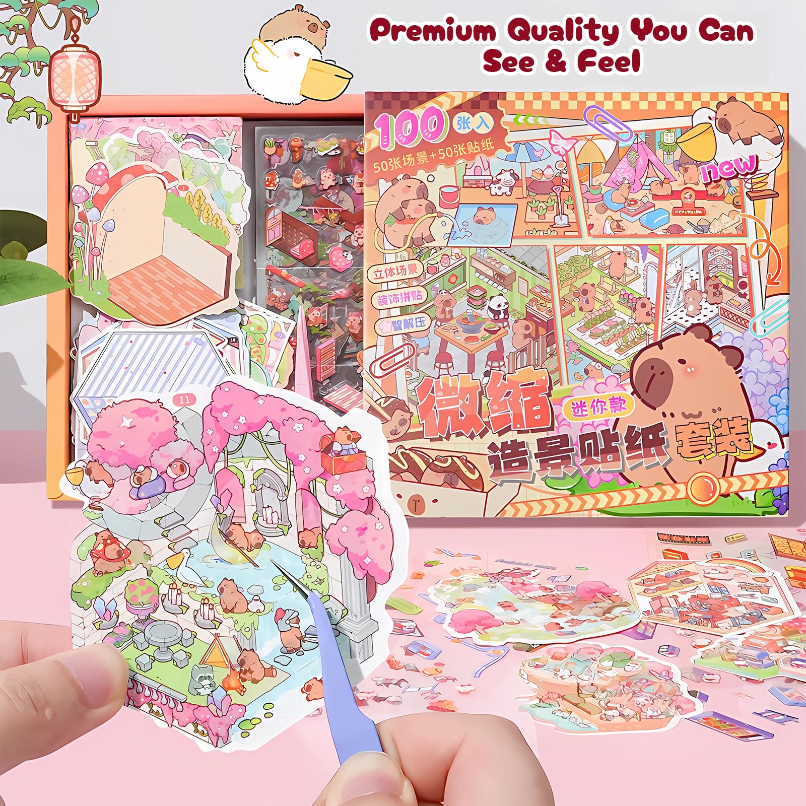 Nerscina DIY 3D sticker scene mini room assembly for hands on creativity