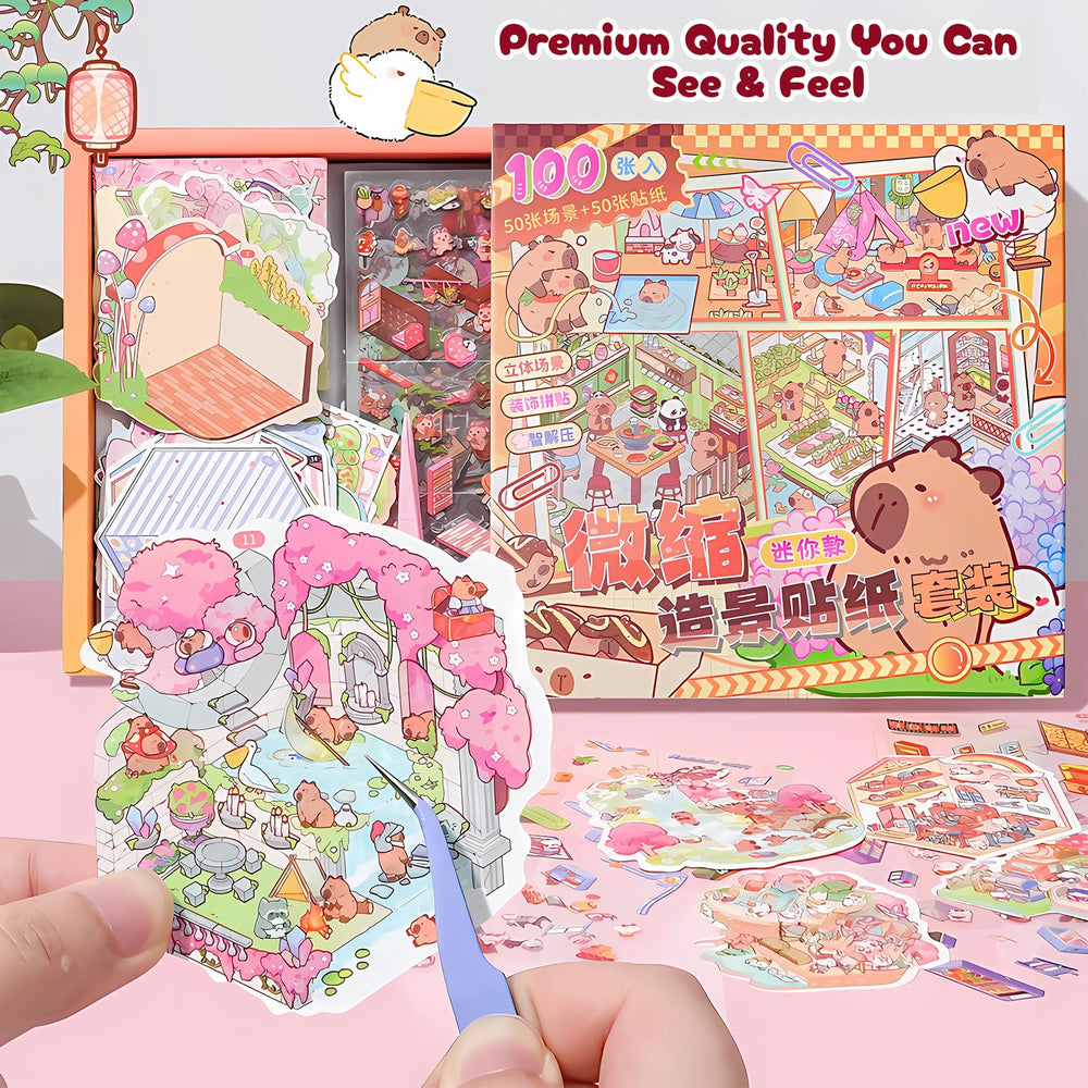 Nerscina DIY 3D sticker scene mini room assembly for hands on creativity