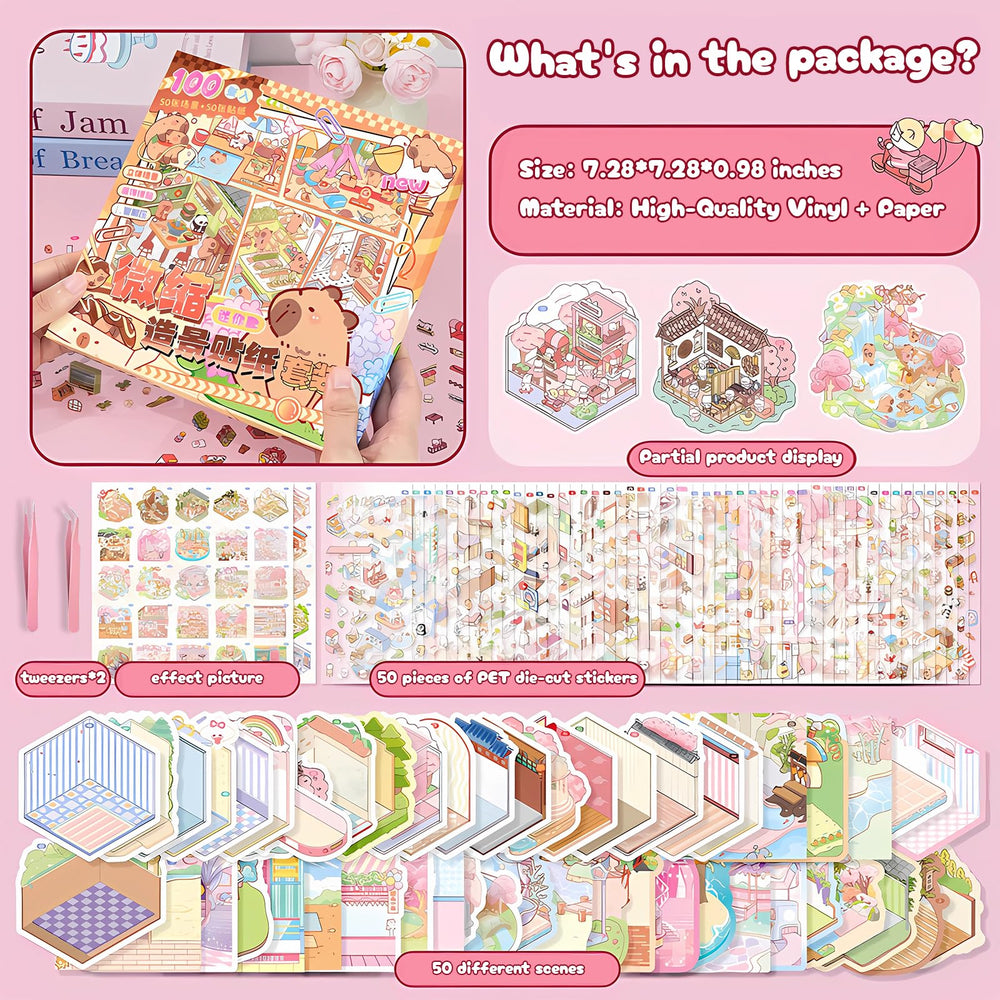 Nerscina DIY 3D sticker scene restaurant collection enables imaginative dining setups