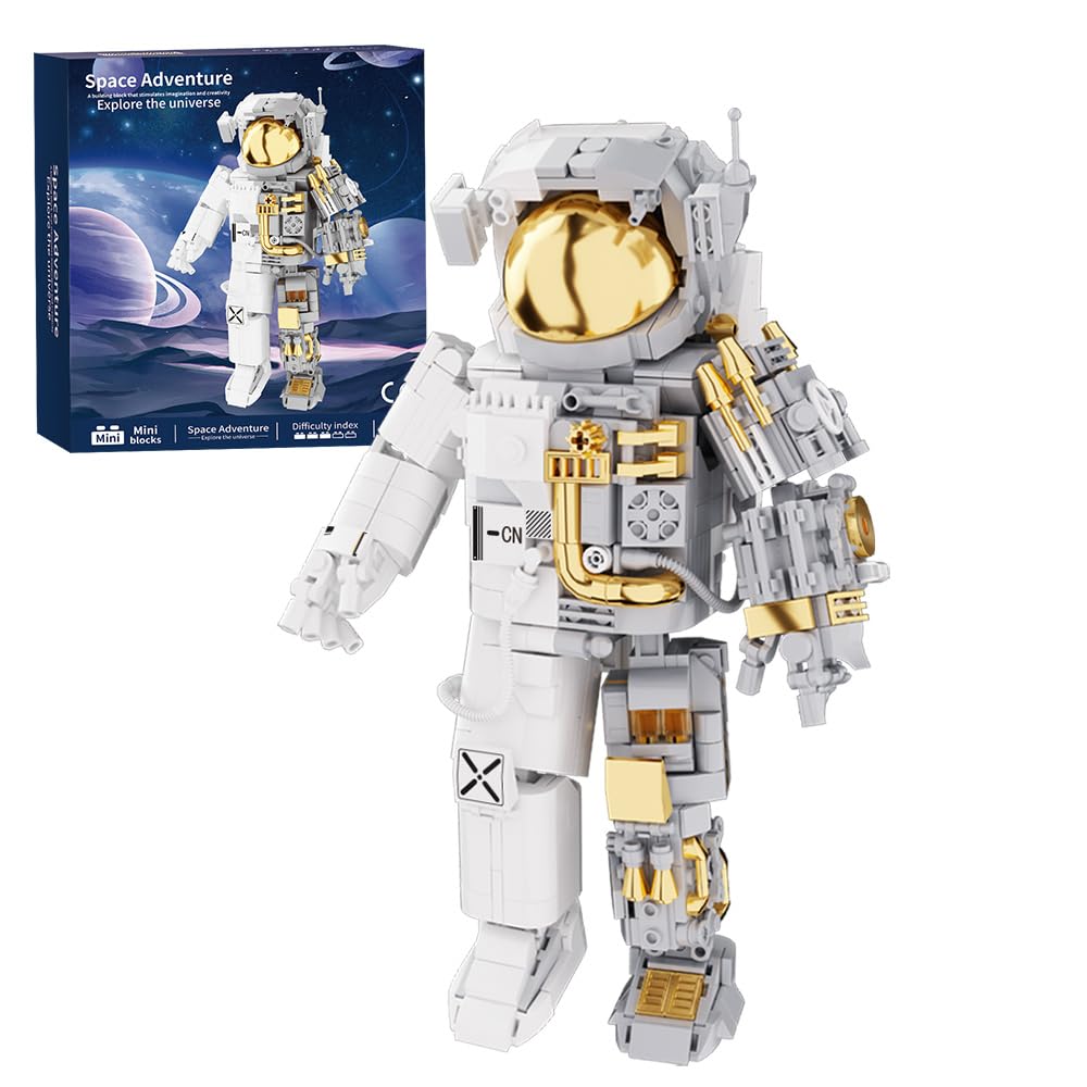 NETEHU Space Astronaut building blocks laid out for creative play and display