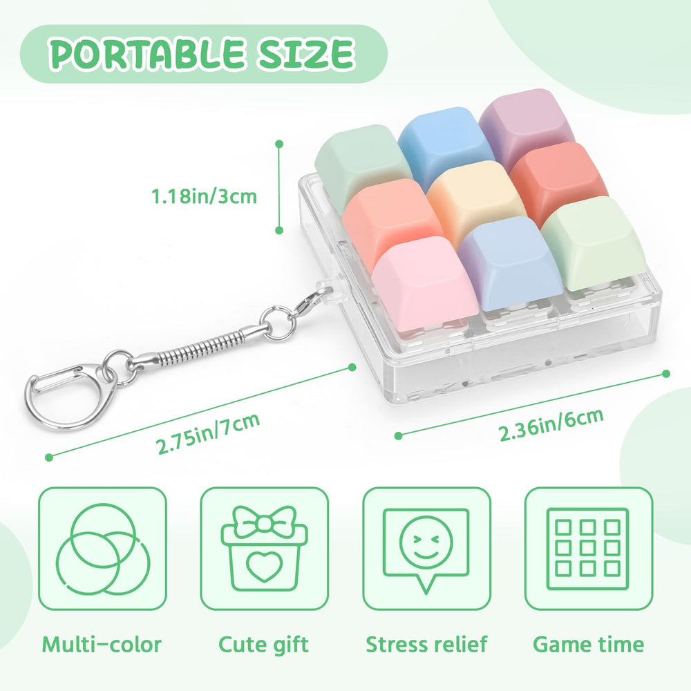 Netholid pastel keycaps arranged in a compact 3x3 grid inside a clear case.