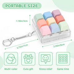 Netholid pastel keycaps arranged in a compact 3x3 grid inside a clear case.